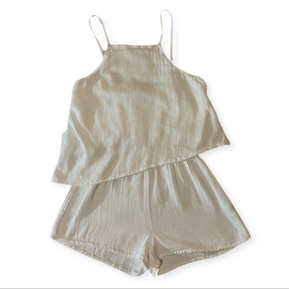 White O’Neill Linen Romper XS